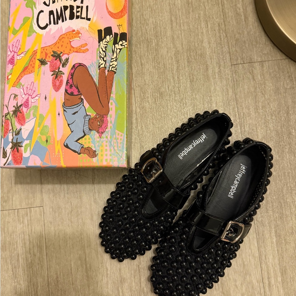 Jeffrey Campbell Black Studded Flats